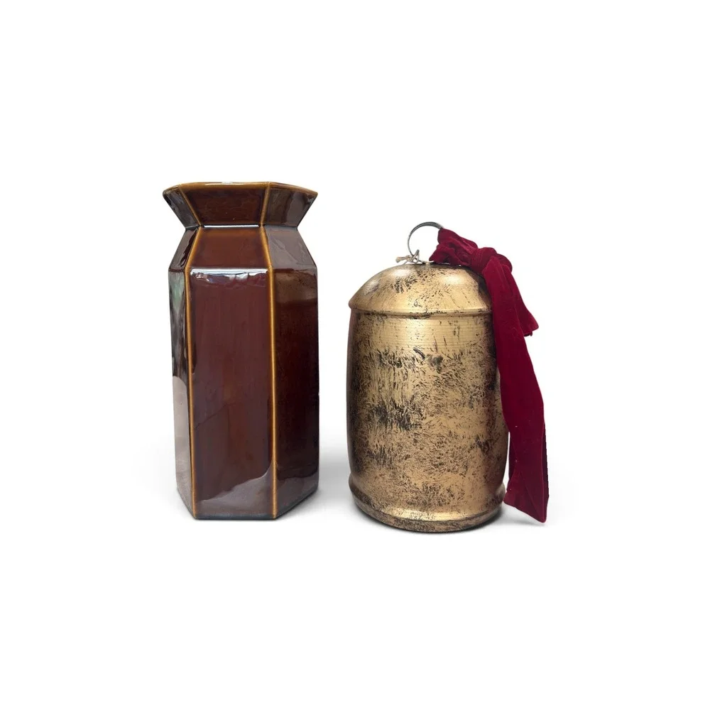 Tall Ceramic Hexagon Vase Brown - Threshold Studio McGee, Target Fall